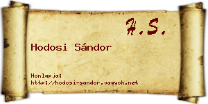 Hodosi Sándor névjegykártya
