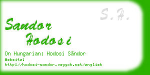 sandor hodosi business card