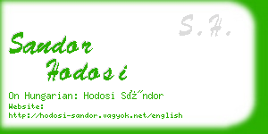 sandor hodosi business card